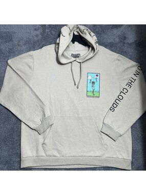 Fresh Laundry Hoodie Mens 2XL Tan Head In The Clouds Skeleton Graphic Pullover